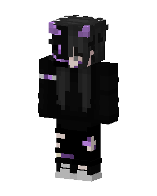 Purple Horned Goth Minecraft anime skin