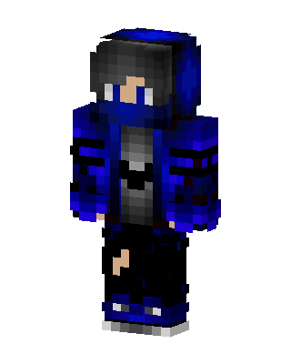Blue Hoodie Boy skin, 3D preview