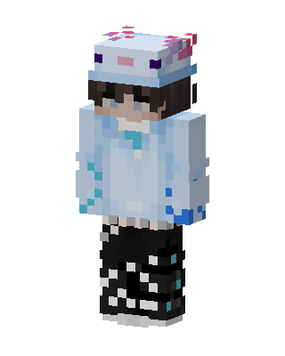 Axolotl Hoodie skin, 3D preview