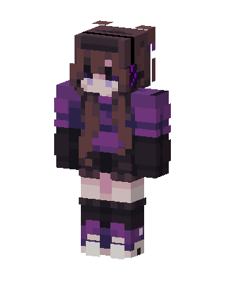 Purple Gamer Girl skin, 3D preview