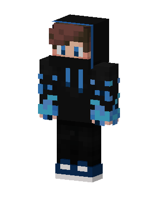 Blue Flame Hoodie skin, 3D preview