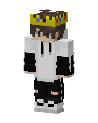 Crowned Hoodie Boy Minecraft white skin