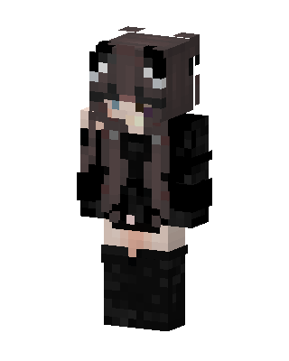 Black Emo Girl Minecraft goth skin