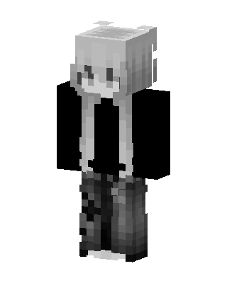 Monochrome Hoodie Boy skin, 3D preview