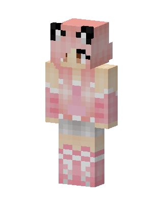Pink Panda Girl skin, 3D preview