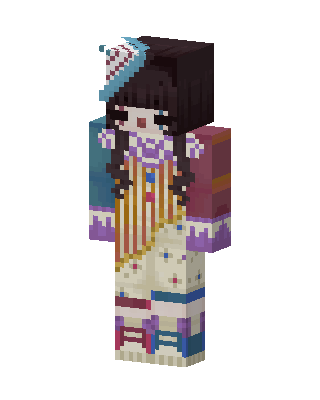 Circus Jester Girl skin, 3D preview