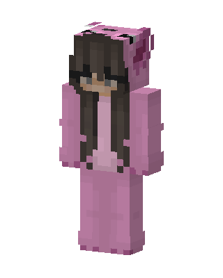 Pink Dress Girl skin, 3D preview