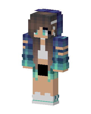 Blue Player Girl skin, 3D preview