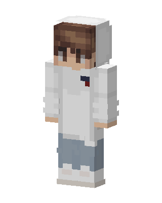 White Hoodie Boy skin, 3D preview