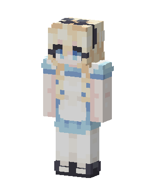 White Cutie Girl Minecraft pastel skin