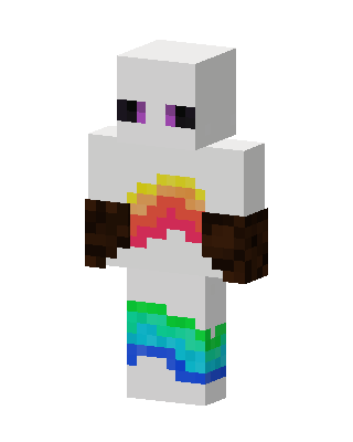 Rainbow Enderman skin, 3D preview