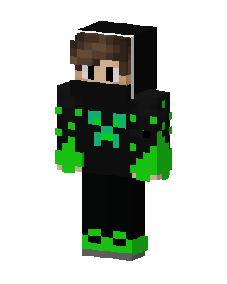 Creeper Hoodie Boy skin, 3D preview