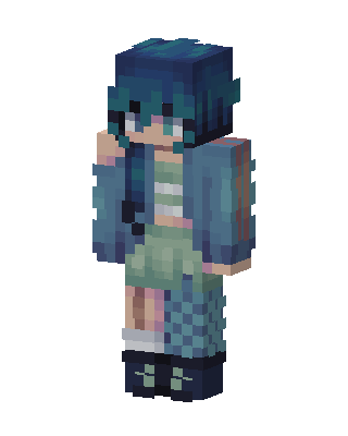 Teal Checker Girl skin, 3D preview