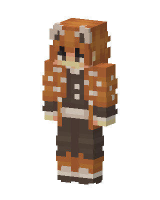 Fox Hoodie Girl skin, 3D preview