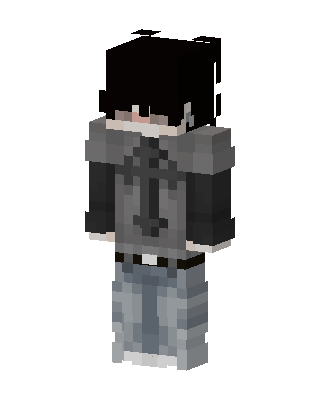 Gray Hoodie Boy skin, 3D preview