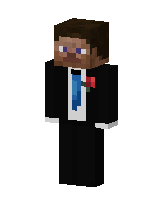Steve In Tuxedo skin, 3D preview