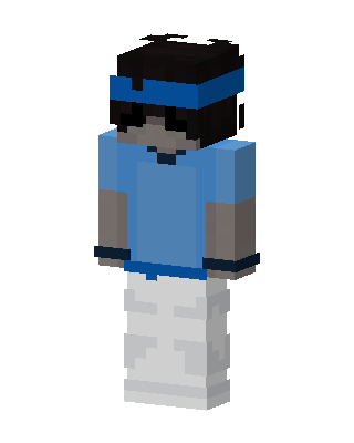 Blue Headband Guy skin, 3D preview