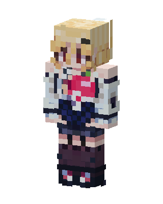 White Student Girl skin, 3D preview