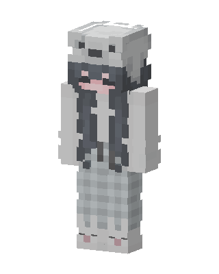 Koala Hoodie Girl skin, 3D preview