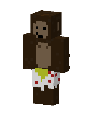 Monkey In Boxers skin, 3D preview