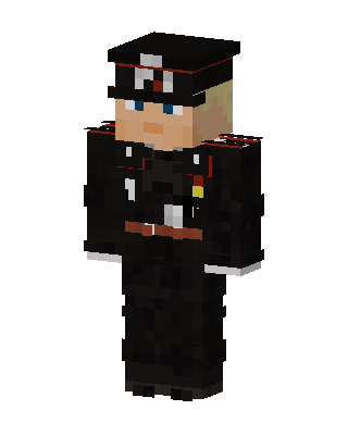 Black Uniform Officer skin, 3D preview