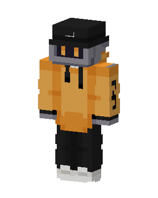 Orange Drip Boy skin, 3D preview