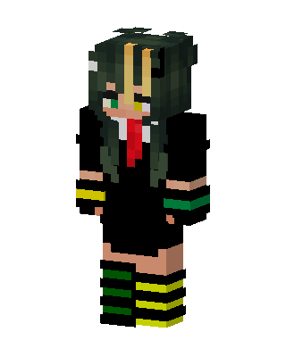 Black Anime Girl skin, 3D preview