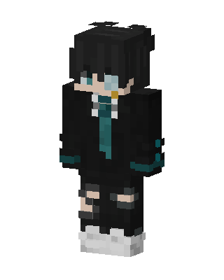 Teal Tie Monocle skin, 3D preview