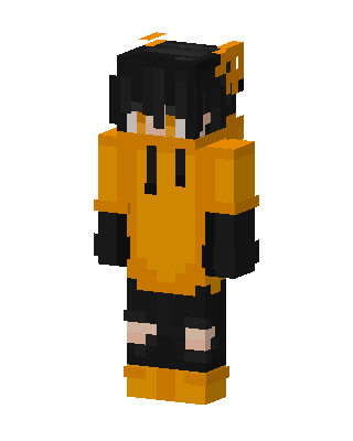 Orange Hoodie Boy skin, 3D preview
