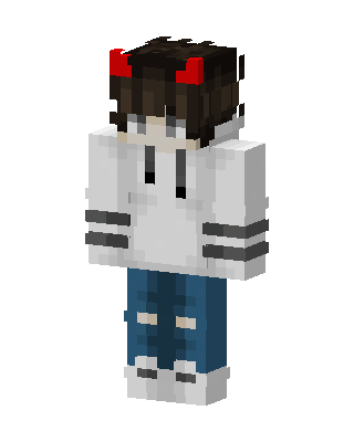 White Horned Student Boy Minecraft skin