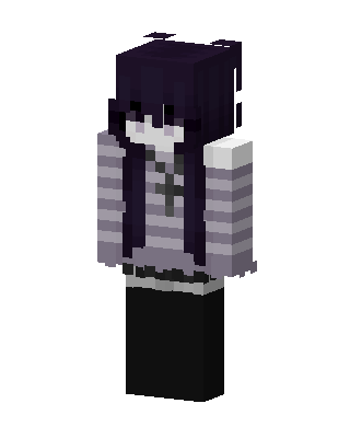 Goth Striped Girl skin, 3D preview