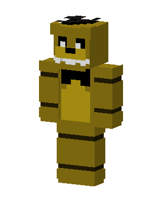 Golden Freddy skin, 3D preview