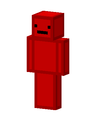 Red Blockman skin, 3D preview