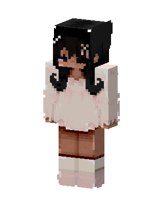 White Anime Girl skin, 3D preview
