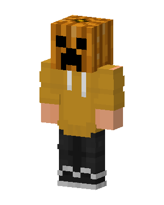 Creeper Pumpkin Hoodie skin, 3D preview