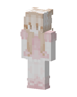 Pink Dress Girl skin, 3D preview
