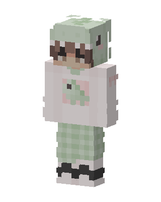 Mint Frog Hoodie skin, 3D preview