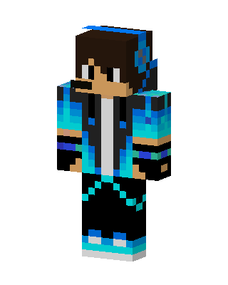 Blue Gradient Hoodie skin, 3D preview