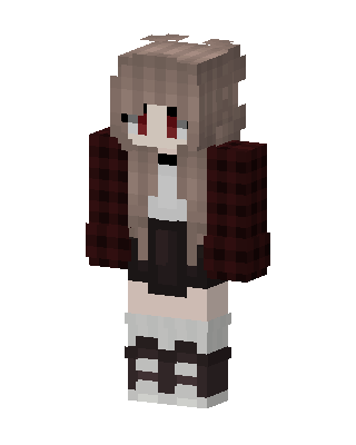 Plaid Goth Girl skin, 3D preview
