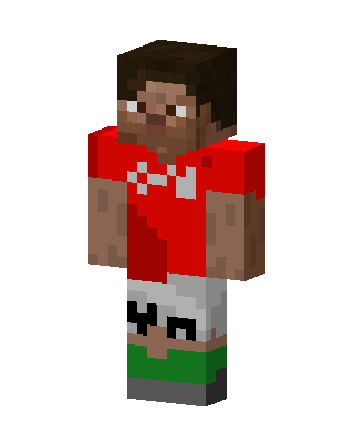 Red Jersey Footballer skin, 3D preview