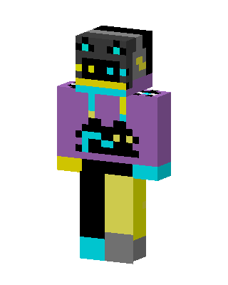 Neon Cat Hoodie skin, 3D preview