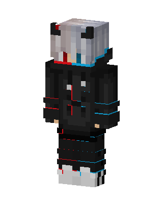 Neon Hoodie Demon Minecraft skin
