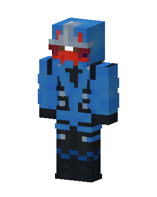 Blue Cyber Rider skin, 3D preview
