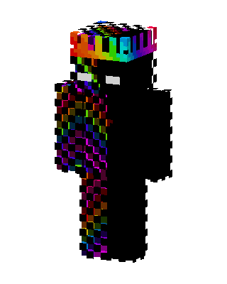 Rainbow Enderman skin, 3D preview