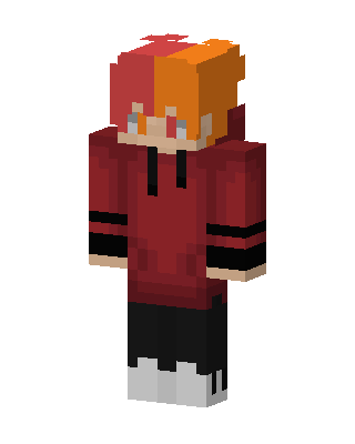 Red Orange Hoodie skin, 3D preview