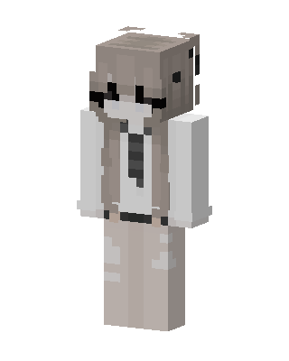 Gray Student Girl skin, 3D preview