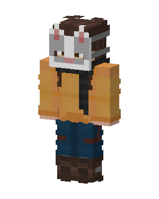 Orange Masked Player Boy Minecraft skin