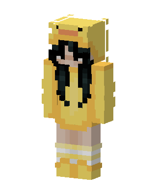 Duck Hoodie Girl skin, 3D preview