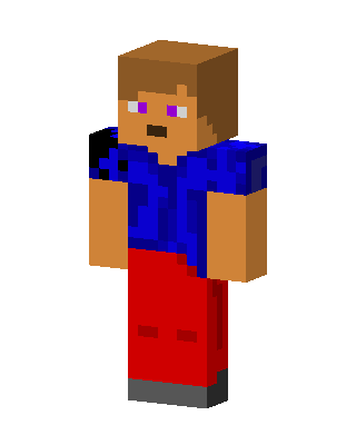 Purple Eyed Steve skin, 3D preview