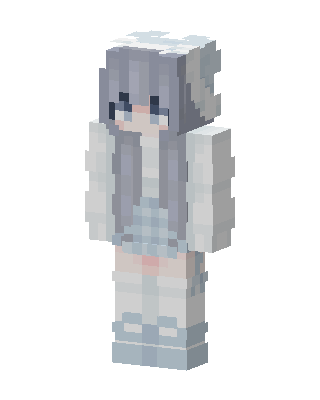 Gray Anime Girl Minecraft skin